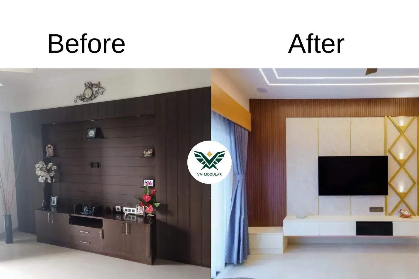 Modular living room design | ARK TOWERS (Hyderabad) Project | VM Modular
