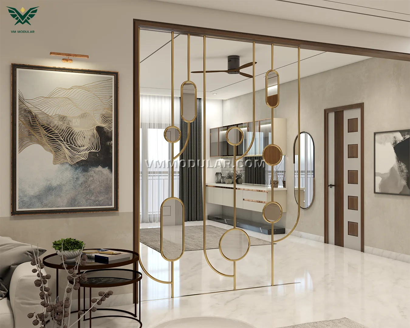 Perfect Partition Design for Your Living Room Layout | Living Room Interiors | VM Modular, Hyderabad