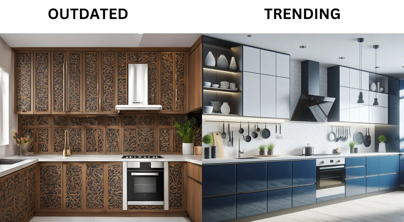 How to Choose the Perfect Contrast Colours for a Sleek Modular Kitchen | Outdated Design and Trending Design