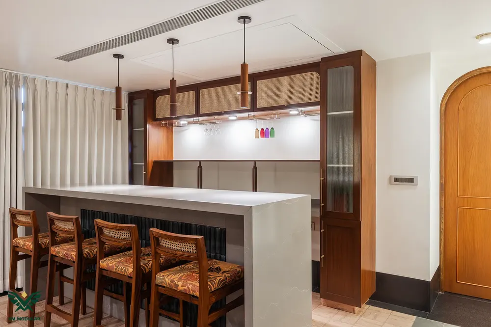 Banjara Hills, teak bar counter